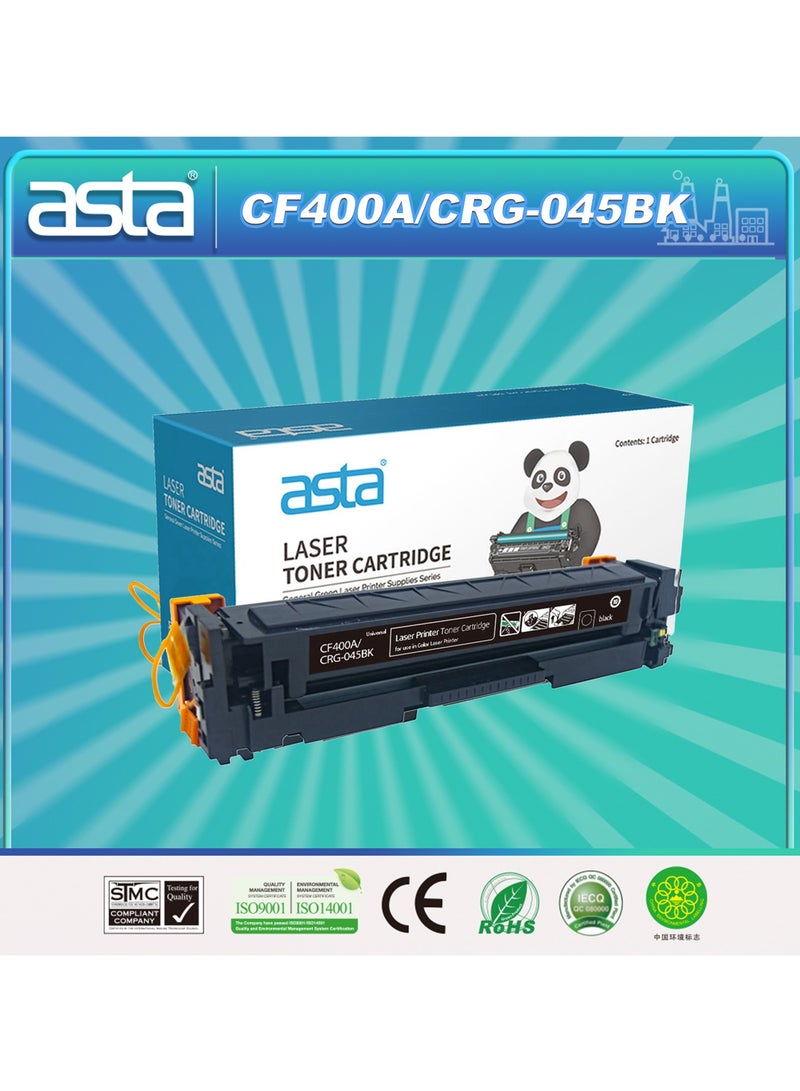 ASTA M277DW Toner Cartridge 201A CF400A Universal CRG 045 BK Compatible For HP Canon LaserJet Pro M252 MFP M277 MF632Cdw MF635Cx MF633Cdw Printer CF F 400 201 A Black Laser Jet pr Consumable Office - Image 1